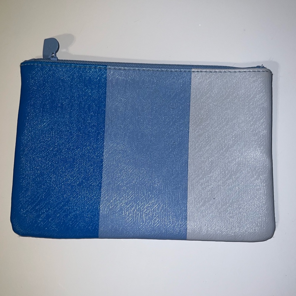 Striped Blue Ipsy Cosmetics Bag